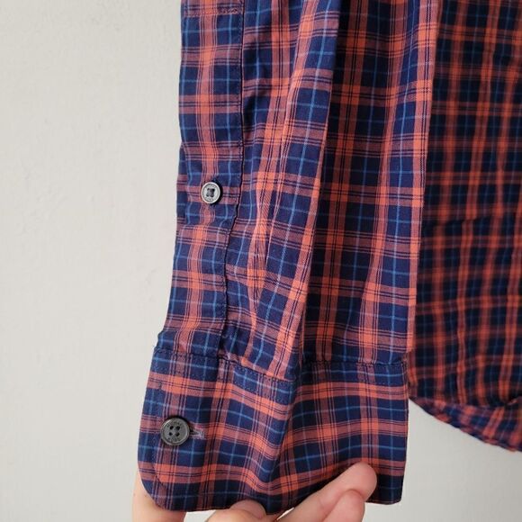 Michael Kors Classic Fit Plaid Button Down Shirt S Blue Pink - Picture 2 of 7